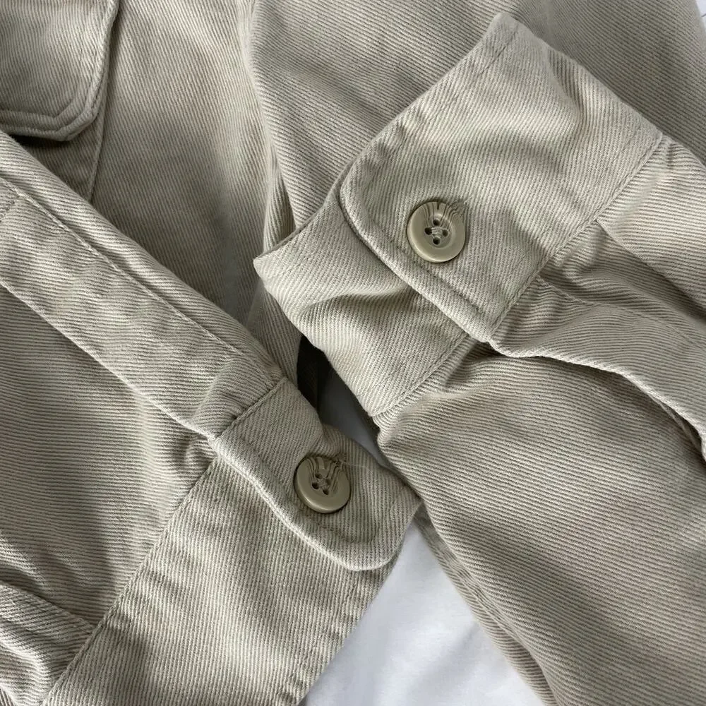 H&M Denim Canvas Zip-up Shirt Jacket Men's size large